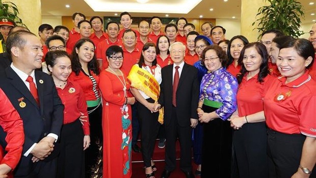 Party leader meets delegates to Red Cross Society’s national congress